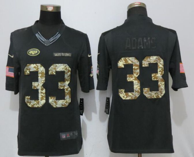 2017 NFL Nike New York Jets #33 Adams Anthracite Salute To Service Limited Jersey->->NFL Jersey